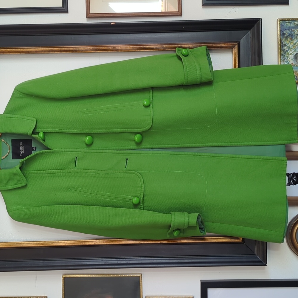 Talbots Kelly Green Knee Length Jacket